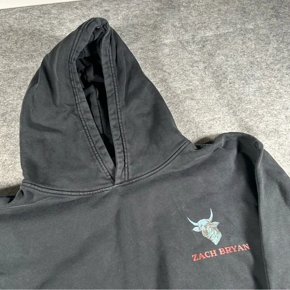 Zach Bryan Hoodie Mens Small Black Europe Uk Tour 2023 Limited Edition Country